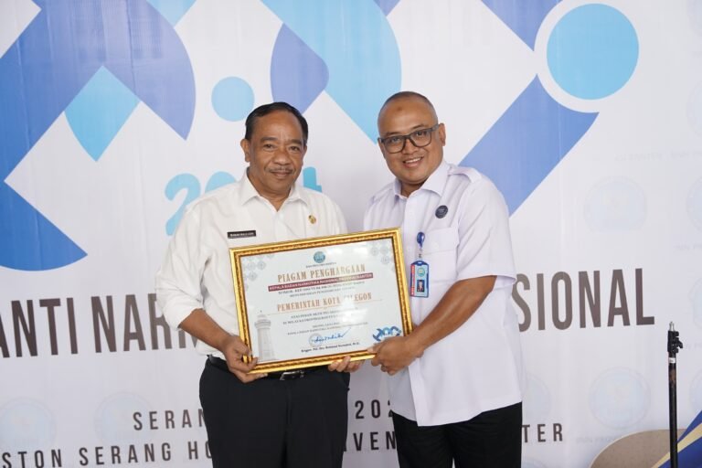 Pemkot Cilegon Terima Penghargaan P4GN dari BNN Banten
