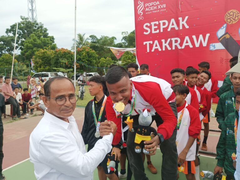 Tim Sepak Takraw Putra Aceh Timur Raih Emas Pada Ajang Popda