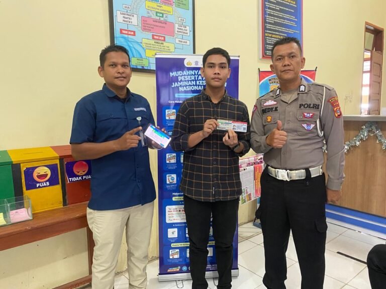 Satlantas Polres Aceh Timur Sosialisasi Penerapan BPJS Kesehatan Dalam Pembuatan SIM