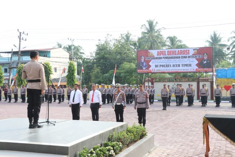Gelar Apel Polres Aceh Timur Menuju WBK dan WBBM  Pencanangan Zona Integritas