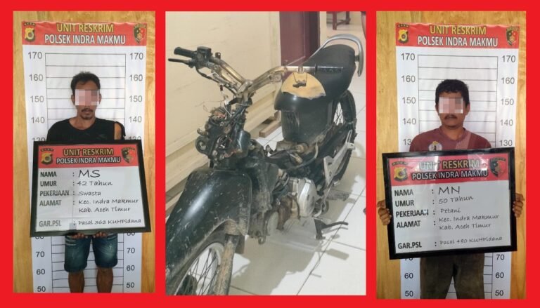 Kapolsek Indra Makmu  Amankan Langsung  Pelaku Pencurian Sepeda Motor dan Penadahnya