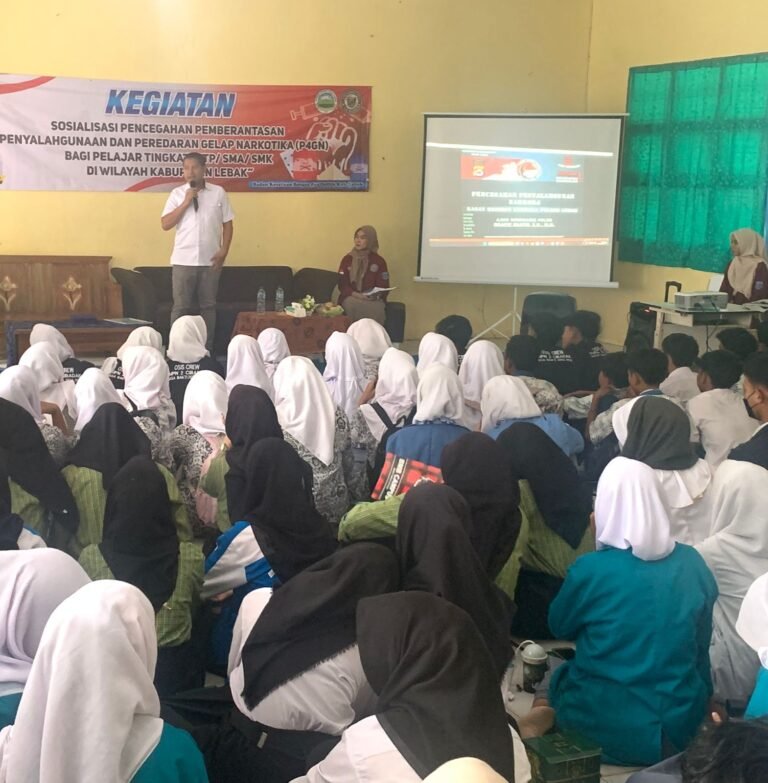 Cegah Peredaran dan Penyalahgunaan Narkotika, Sat Resnarkoba Polres Lebak Sosialisasikan P4GN di SMKN I Cikulur