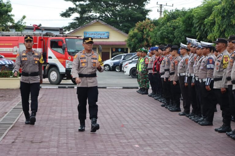 Kapolres Aceh Timur Pimpin Apel Gelar Pasukan Operasi Mantap Praja Seulawah 2024