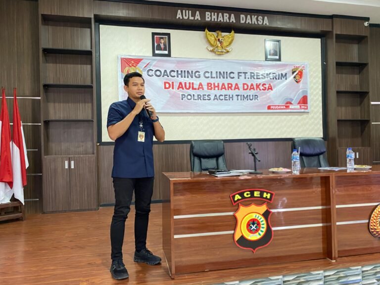 Tingkatkan Kemampuan Penyidik, Satreskrim Polres Aceh Timur Gelar Coaching Clinic