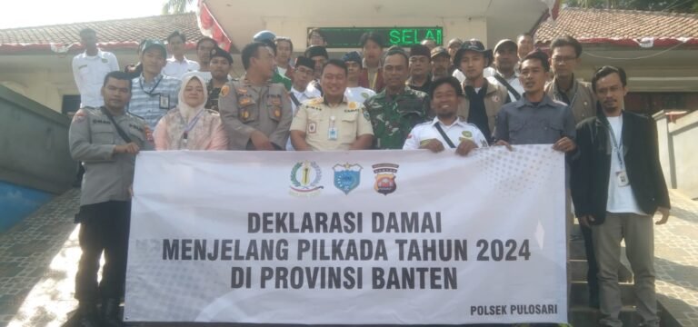 Deklarasi Damai Pilkada 2024, Di Laksanakan Jajaran Pemerintah, Ormas Dan Masyarakat Kecamatan Pulosari.