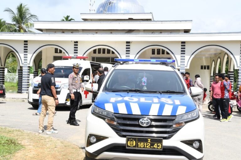 Satlantas Polres Aceh Timur Kawal Jenazah Pelatih Sepak Takraw Gorontalo Menuju Bandara Kualanamu