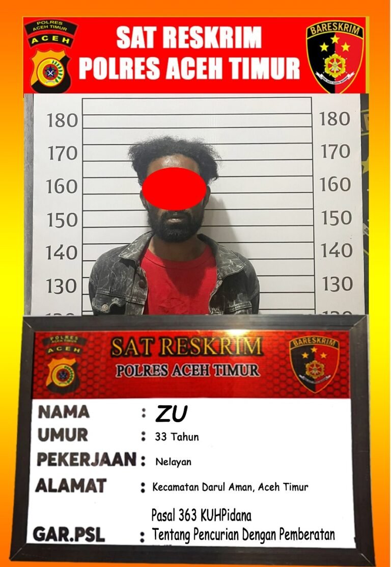 Polres Aceh Timur Amankan Pelaku Pencurian di SDN 3 Darul Aman