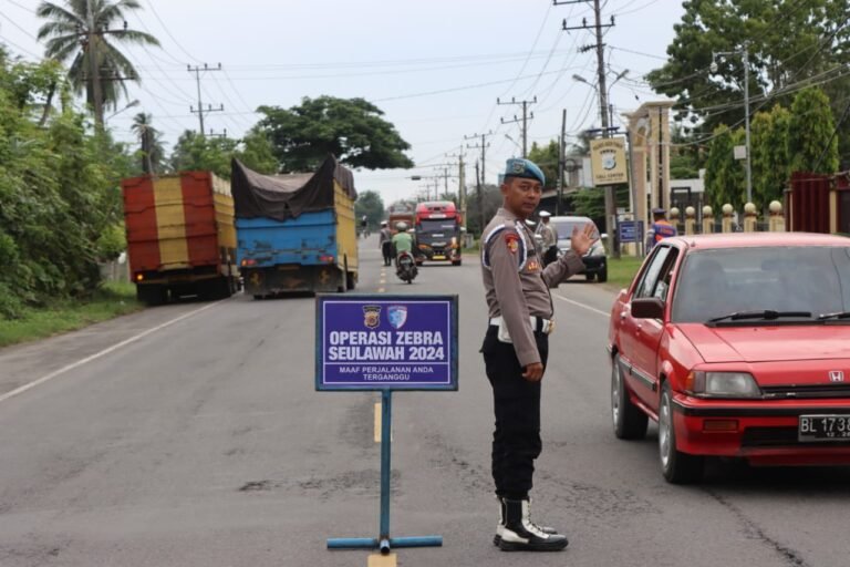 Ajak Masyarakat Untuk Tertib Berlalu Lintas, Kabag Ops Polres Aceh Timur Pimpin Langsung Operasi Zebra Seulawah 2024