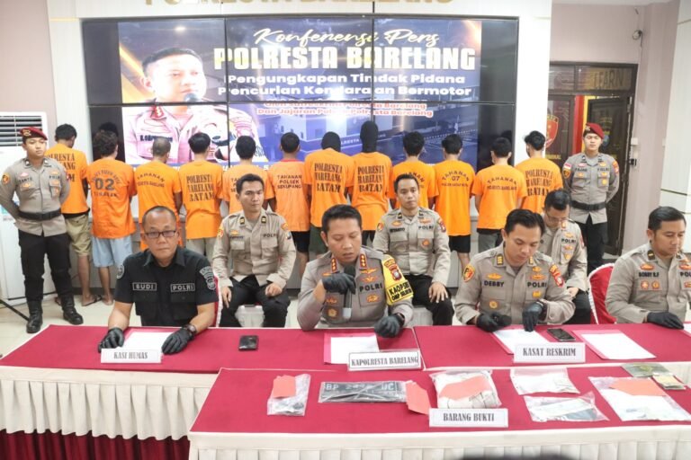 Kapolresta Barelang Gelar Konferensi Pers Ungkap Kasus Curanmor Amankan 12 Pelaku