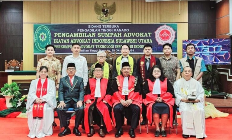 Ketua PERATIN Sulut Ikut Pengambilan Sumpah Advokat di PT Manado