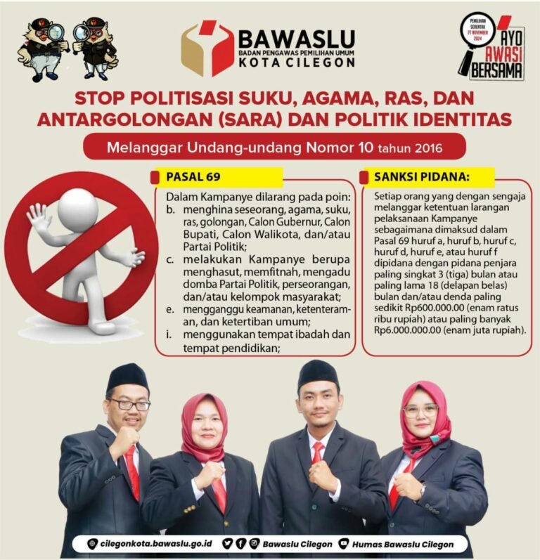 Bawaslu Tegaskan Larangan Politisasi SARA dan Politik Identitas dalam Pemilu