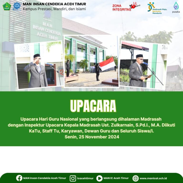 MAN IC Aceh Timur Gelar Upacara Hari Guru Nasional 2024
