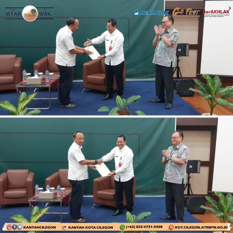Kantah Kota Cilegon Serahkan Sertipikat BMN pada Rapat Koordinasi di Kanwil DJKN Banten