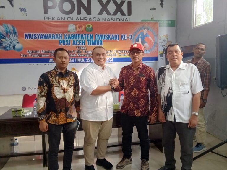 Muzni,ST Terpilih Jadi Ketua PBSI Aceh Timur Periode 2024-2028