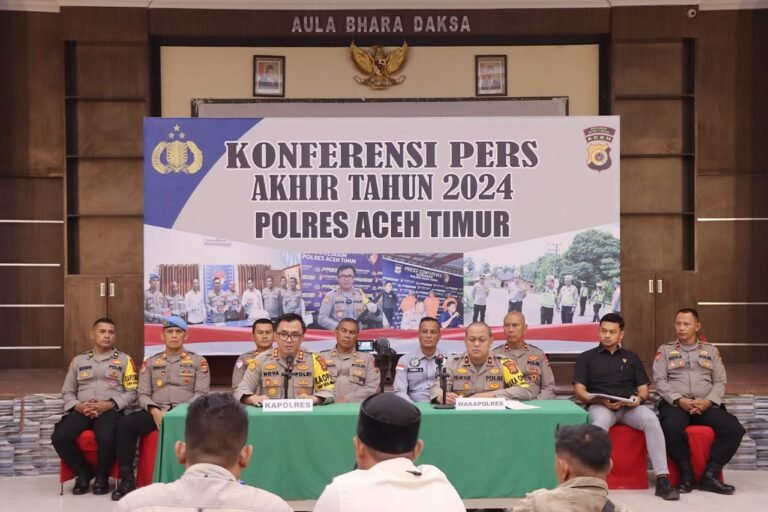 Polres Aceh Timur Rilis Capaian Kinerja 2024: Gangguan Kamtibmas Turun, Kasus Narkoba dan Laka Lantas Menurun