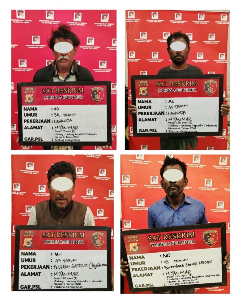 Polres Aceh Timur Tetapkan Empat WNA Sebagai Tersangka Penyelundupan Imigran Illegal Etnis Rohingya