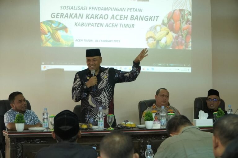 Pj Bupati Aceh Timur Buka Acara Sosialisasi Program Pendampingan Petani Kakao