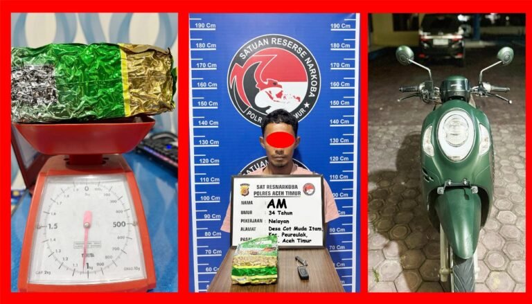 Satres Narkoba Polres Aceh Timur Berhasil Ungkap 1 Kg Sabu di Peureulak