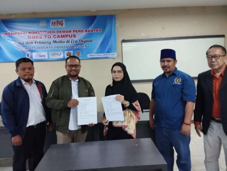 Organisasi Konstituen Dewan Pers Banten Goes To Campus, Bahas Dunia Kerja Media Pada Ratusan Mahasiswa Unsera 
