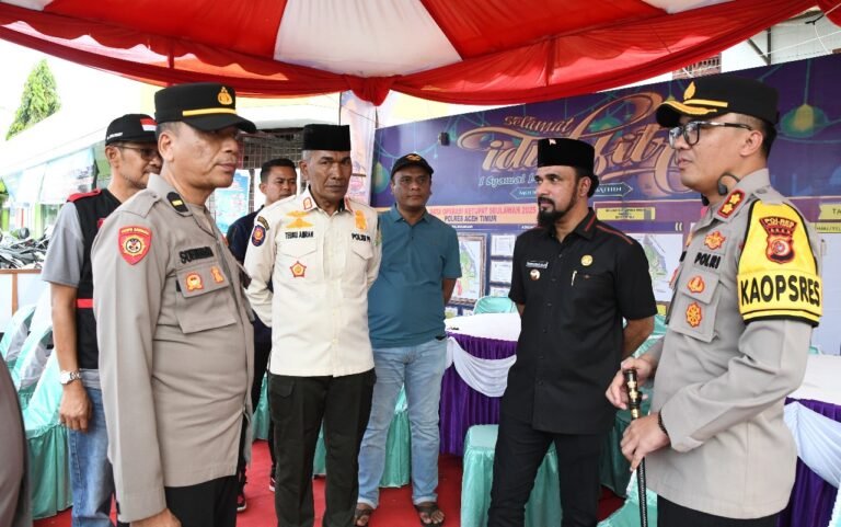 Lebaran H-3, Kapolres Bersama Bupati Aceh Timur Tinjau Pospam dan Posyan