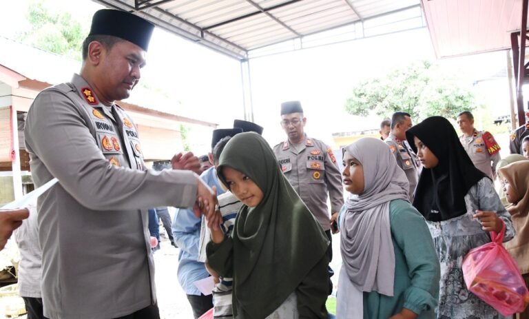 Tempati Rumah Dinas, Kapolres Aceh Timur Dipeusijuk Abu Paya Pasi dan Santuni Puluhan Anak Yatim