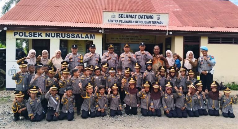 Keceriaan Anak Anak TK dan PAUD Taman Ceria Saat Berkunjung ke Polsek Nurussalam