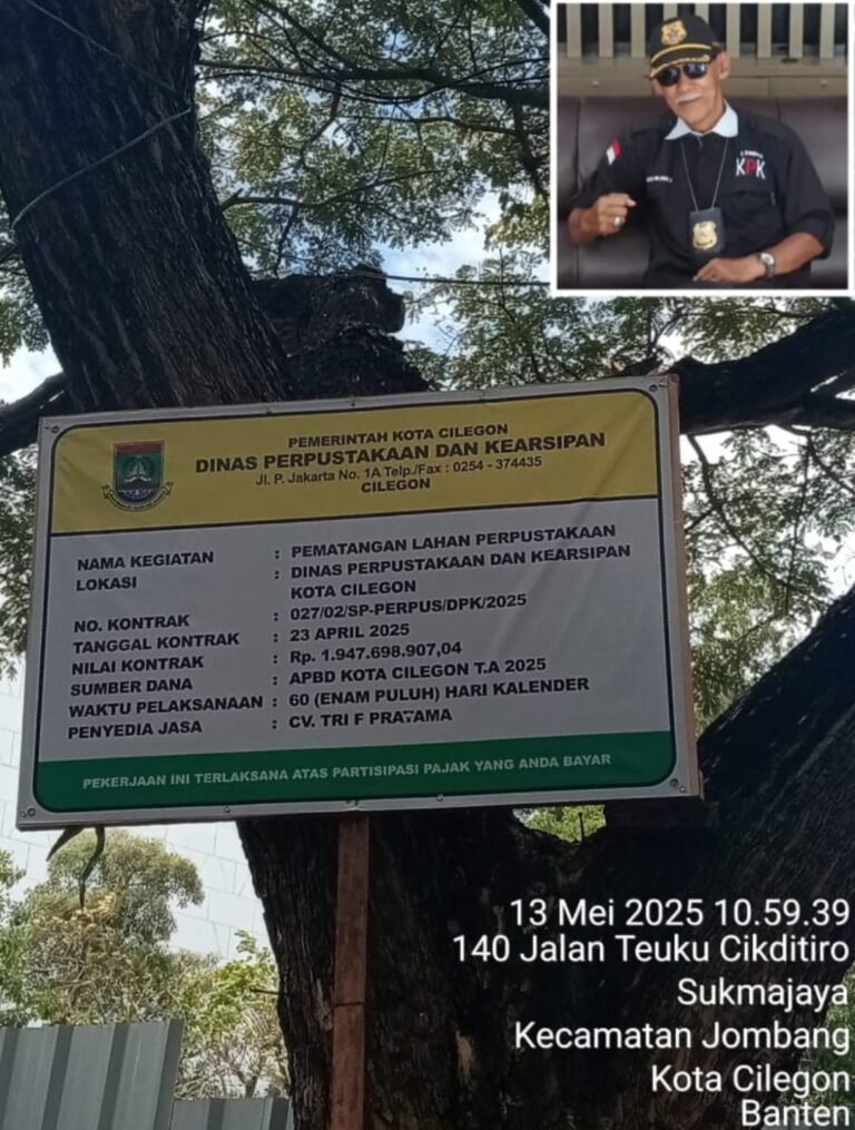 Proyek Pematangan Lahan Gedung Perpustakaan Cilegon Dikecam LSM: “Ngubur Duit Hampir 2 Miliar!”