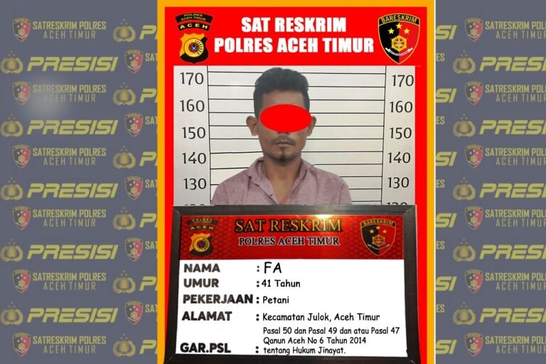 Anggota Opsnal Satreskrim Polres Aceh Timur Amankan Ayah Kandung di Julok, Tega Cabuli Anak Kandungnya