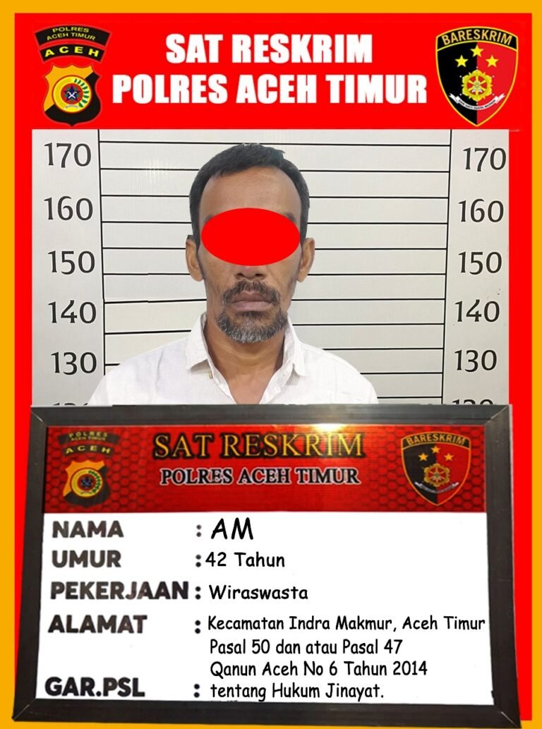 Cabuli Anak Tiri, Pria di Indra Makmur Diamankan ke Polres Aceh Timur