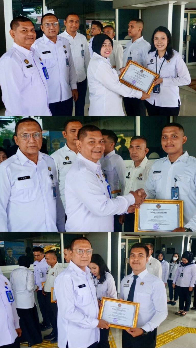 Berhasil Cegah Penyeludupan Narkoba 5 Orang Pegawai Rutan Tanjung Pura Terima Penghargaan Langsung oleh Kakanwil Ditjenpas Sumut
