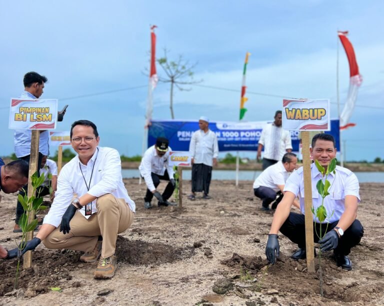 Wabup Bersama Kepala Bank BI Lhokseumawe Taman 1000 Pohon Mangrove.