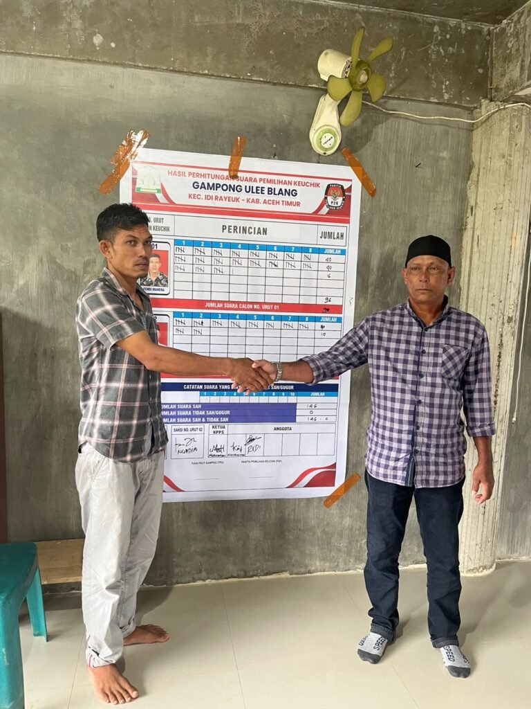 Fendi  Mahera Terpilih  Sebagai  Keuchik  gampong Ulee  Blang