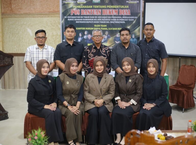 Kepala Desa di Dua Kecamatan Peudawa dan Idi Timur Ikuti Sosialisasi Posbankum