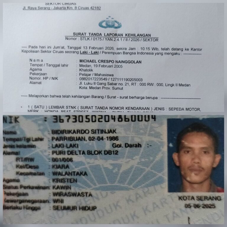 Telah Kehilangan STNK Motor: Bagi Yang Menemukan Diminta Hubungi Pemilik