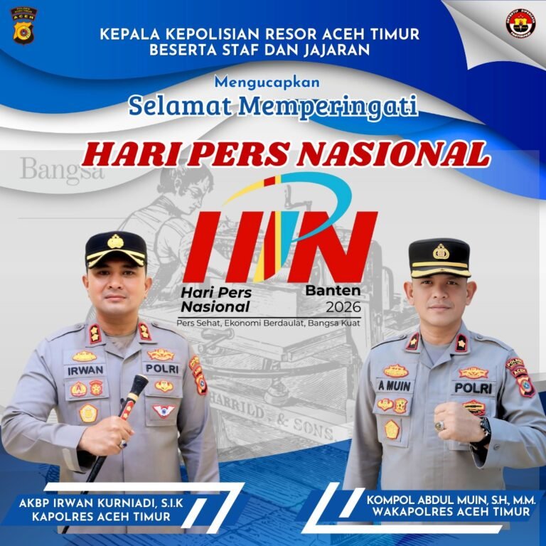 Kapolres Aceh Timur Ucapkan Selamat Hari Pers Nasional Tahun 2026
