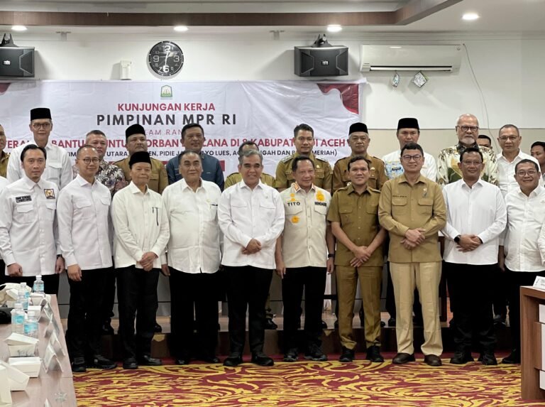 Wakil Bupati Aceh Timur Hadiri Kunjungan Kerja Pimpinan MPR RI dan Mendagri, Bahas Pemulihan Pascabencana.