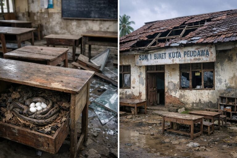 Sarang Ular di Kelas dan Kaca Nyaris Timpa Siswa, Warga Keluhkan Kondisi SDN 1 Buket Kuta Peudawa