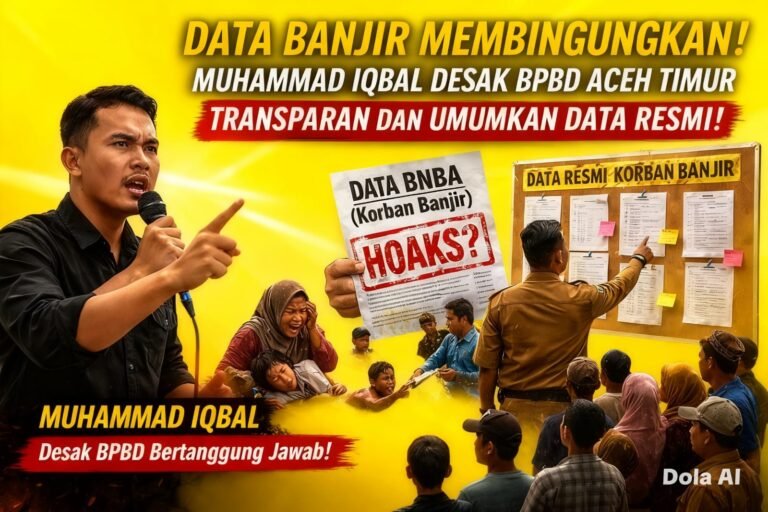 Data Banjir membingungkan, Ketua FPRN Aceh Minta BPBD Aceh Timur Umumkan Data Resmi Secara Tranparan