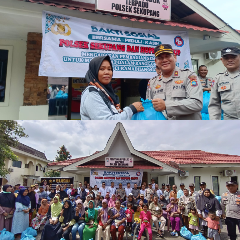 Polsek Sekupang Bersama Hopeng Grup Gelar Bakti Sosial, Bagikan 100 Paket Sembako untuk Warga