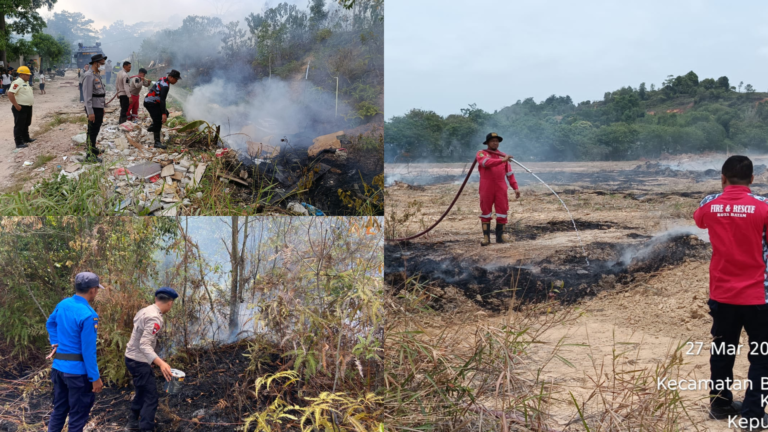 POLDA KEPRI DAN JAJARAN BERSAMA TIM GABUNGAN BERHASIL KENDALIKAN KEBAKARAN LAHAN DI 5 TITIK API DI KOTA BATAM