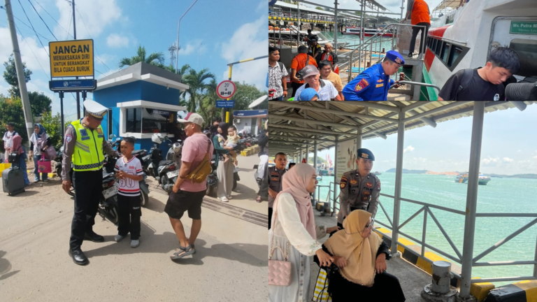 POLDA KEPRI INTENSIFKAN KRYD DI PELABUHAN TELAGA PUNGGUR SAAT ARUS BALIK LIBUR NASIONAL, SITUASI AMAN DAN KONDUSIF