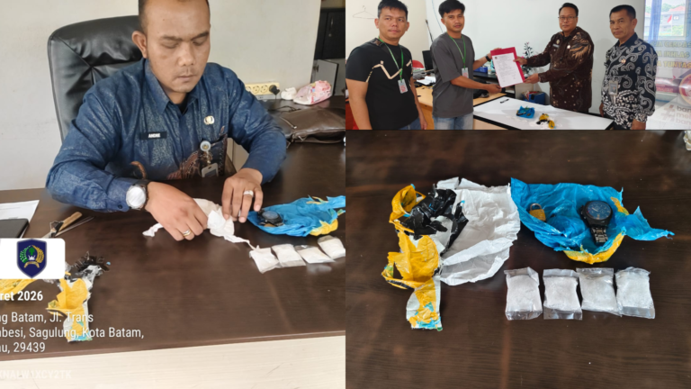 Petugas Lapas Batam Temukan Diduga Narkotika di Area Branggang
