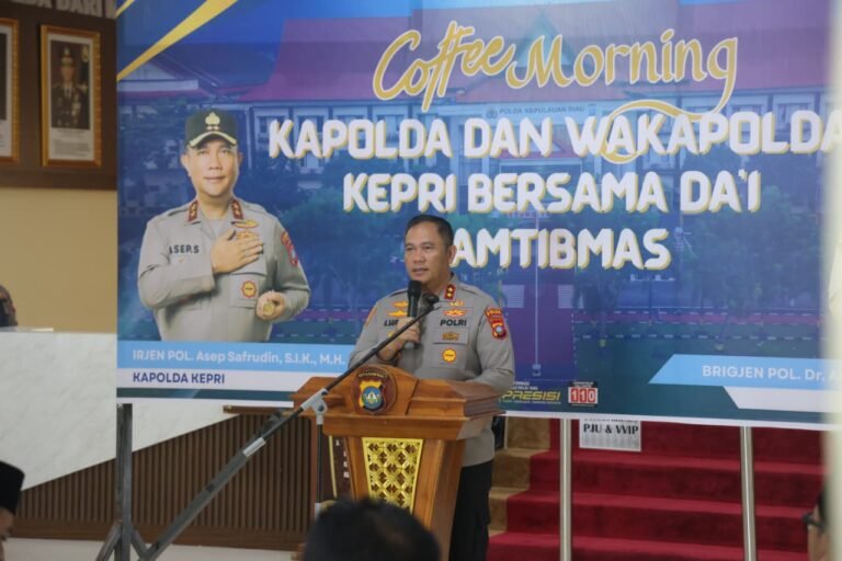 POLDA KEPRI GELAR COFFEE MORNING: GANDENG DA’I KAMTIBMAS PERANGI DISINFORMASI DAN JAGA KONDUSIVITAS DAERAH KEPULAUAN RIAU