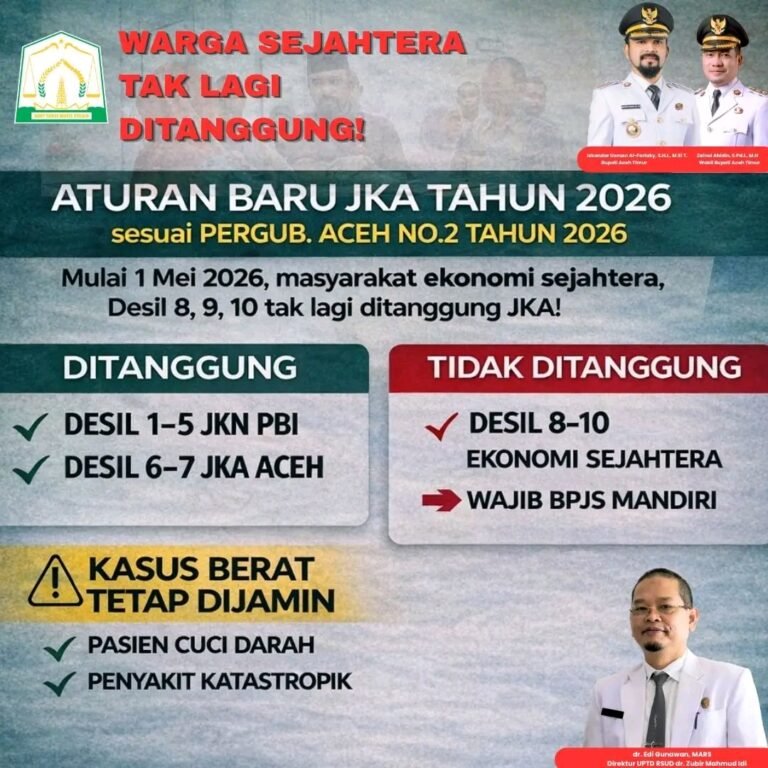 Terhitung Mulai 1 Mei 2026,RSUD Zubir Mahmud Tidak layani masyarakat Desil 8 Hingga 10 untuk program JKA.