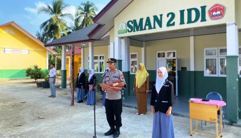 Dari Lapangan Sekolah, Kasat Binmas Polres Aceh Timur Gaungkan Pesan Kamtibmas