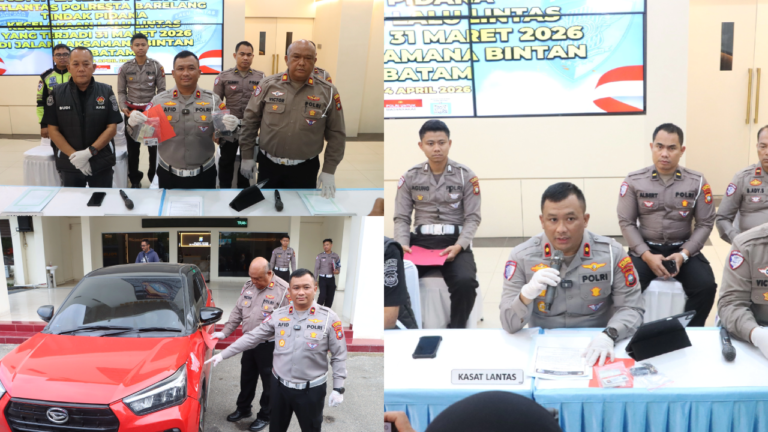 Satlantas Polresta Barelang Gelar Konferensi Pers Penanganan Kecelakaan di Dekat SD Negeri 001 Batam Kota
