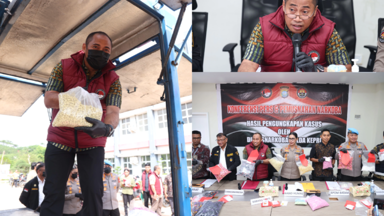Ditresnarkoba Polda Kepri Gelar Konferensi Pers Ungkap Kasus Dan Pemusnahan Barang Bukti Tindak Pidana Narkotika Periode Bulan Februari-April 2026