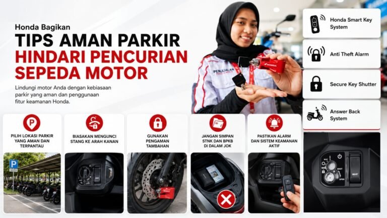 Honda Bagikan Tips Aman Parkir Hindari Pencurian Sepeda Motor