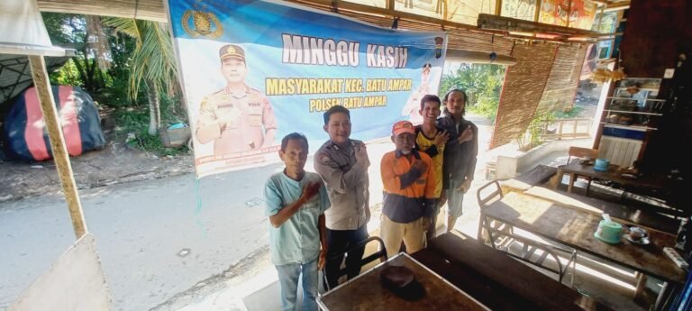 Minggu Kasih Kamtibmas Polsek Batu Ampar warga tanjung sengkuang : Mari Ciptakan Kamtibmas Kondusif Wilayah Batu Ampar , Call 110 layanan polisi 
