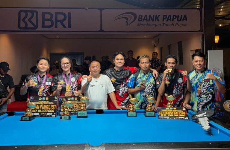 Bung Jhon Sukses Membawa Club “YAKUZA” Manokwari Juara Umum Putra dan Putri Open Turnamen Biliard Dandim Series l Teluk Bintuni 